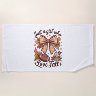 Just a Girl Who loves Fall Cozy Beach Towel