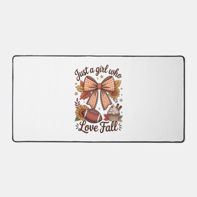 Just a Girl Who loves Fall Cozy Desk Mat (Front)