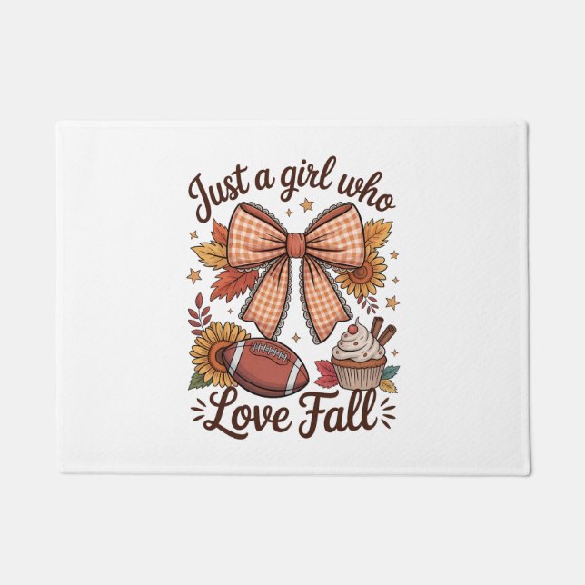 Just a Girl Who loves Fall Cozy Doormat (Front)
