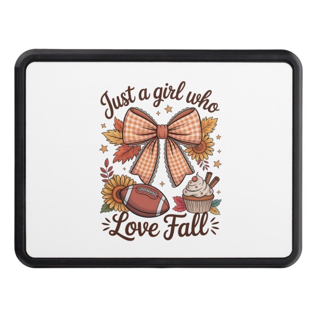 Just a Girl Who loves Fall Cozy Trailer Hitch Cover (Front)