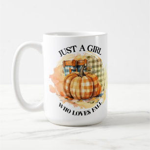 JUST A GIRL WHO LOVES FALL ORANGE PUMPKINS COFFEE MUG