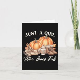 Just A Girl Who Loves Fall Pumpkin Football Cozy A Card