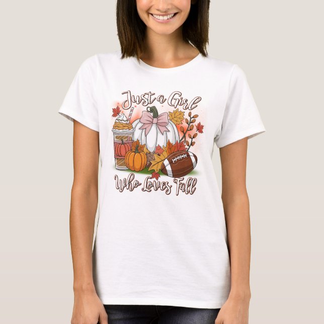 Just a Girl Who Loves Fall Pumpkin Shirts (Front)