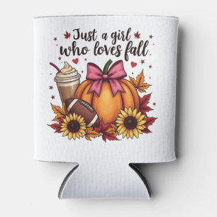 Just a Girl Who Loves Fall Pumpkin Spice Latte  Can Cooler