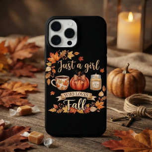 Just A Girl Who Loves Fall Season Coffee Autumn iPhone 15 Pro Max Case
