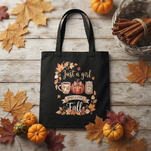 Just A Girl Who Loves Fall Season Coffee Autumn Tote Bag