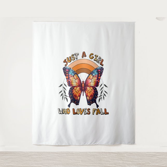 Just a Girl Who Loves Fall Thankgiving Tapestry (Front)