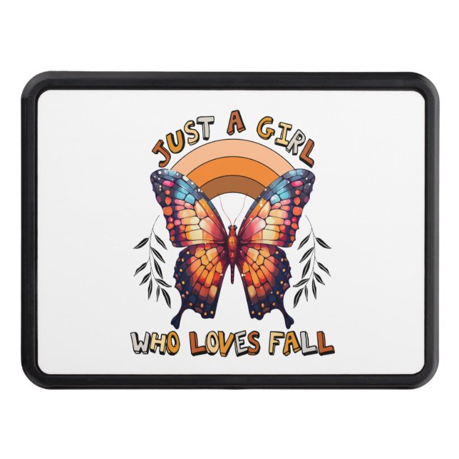 Just a Girl Who Loves Fall Thankgiving Trailer Hitch Cover (Front)