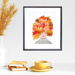 Just A Girl Who Loves Fall Watercolor Fall Beauty Poster<br><div class="desc">Are you a girl who loves fall? Then you'll love our super cute and unique fall caucasian beauty wall art print. The design features our original hand-painted watercolor caucasian beauty with the woman's hair created to look like a collage of different coloured fall leaves and a wearing a warm and...</div>