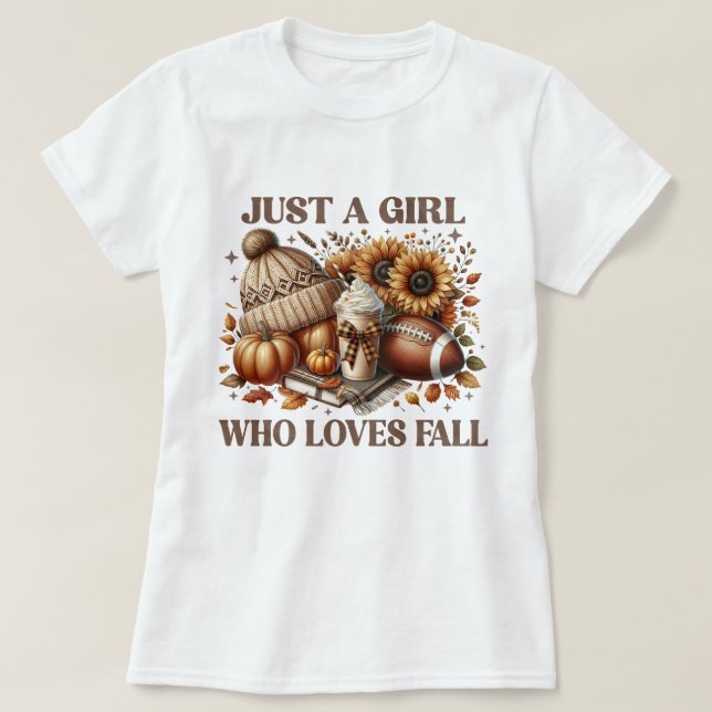 Just a Girl Who Loves Fall Woman's T-shirt (Design Front)