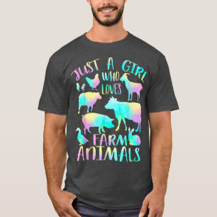 Just a Girl Who Loves Farm Animals - Cows Pigs-Goa T-Shirt