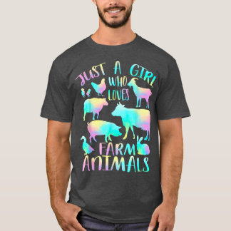 Just a Girl Who Loves Farm Animals - Cows Pigs-Goa T-Shirt