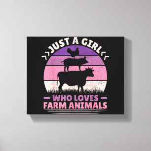 Just A Girl Who Loves Farm Animals Lover Women Far Canvas Print