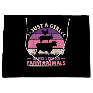 Just A Girl Who Loves Farm Animals Lover Women Far Large Gift Bag