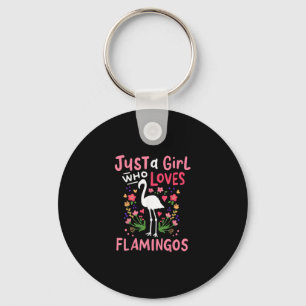 Just A Girl Who Loves Flamingo Keychain