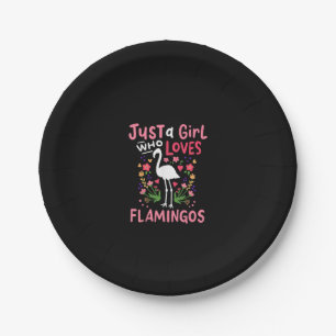 Just A Girl Who Loves Flamingo Paper Plate