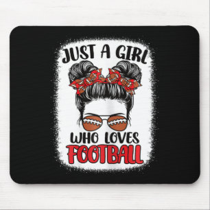 Just A Girl Who Loves Football Cute American Footb Mouse Pad