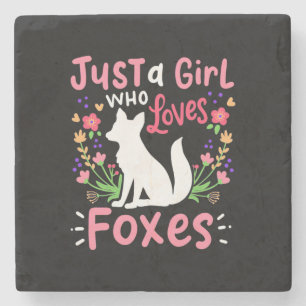 Just A Girl Who Loves Foxes And Flower Stone Coaster