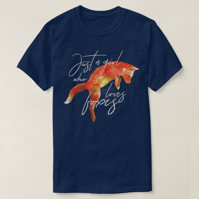 Just a Girl Who Loves Foxes Art Cute Fox Animal Wo T-Shirt (Design Front)