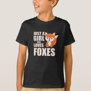 Just A Girl Who Loves Foxes Cute Animals Orange T-Shirt