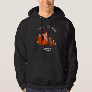 Just A Girl Who Loves Foxes Cute Hearts  For Fox Hoodie