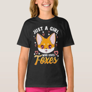Just A Girl Who Loves Foxes Kids Girls Cute Fox T-Shirt