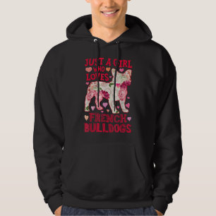Just A Girl Who Loves French Bulldogs Dog Silhouet Hoodie