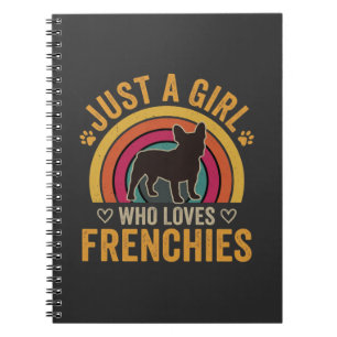 Just A Girl Who Loves Frenchies Retro Dog_1 Notebook