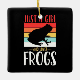 Just A Girl Who Loves Frog Ceramic Ornament