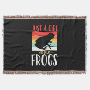 Just A Girl Who Loves Frog Throw Blanket