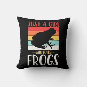 Just A Girl Who Loves Frog Throw Pillow
