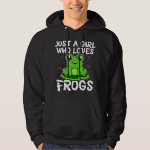 Just A Girl Who Loves Frogs Cute Green Frog Costum Hoodie