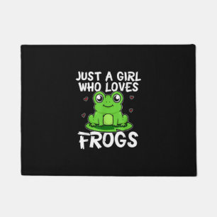Just A Girl Who Loves Frogs   Cute Green Frog Gift Doormat