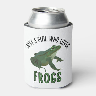 Just a girl who loves frogs Frog lover gifts Can Cooler