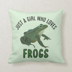 Just a girl who loves frogs Frog lover gifts Throw Pillow