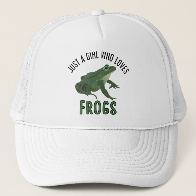 Just a girl who loves frogs Frog lover gifts Trucker Hat (Front)