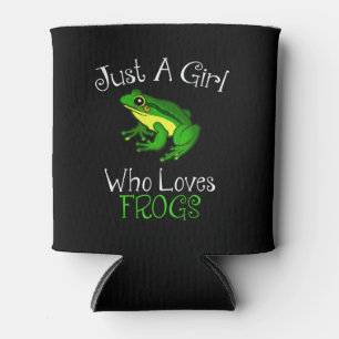 Just A Girl Who Loves Frogs Funny Frog Lover Can Cooler