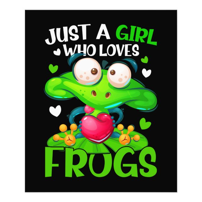 Just A Girl Who Loves Frogs Kids Girls Frog Photo Print (Front)