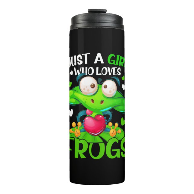 Just A Girl Who Loves Frogs Kids Girls Frog Thermal Tumbler (Front)