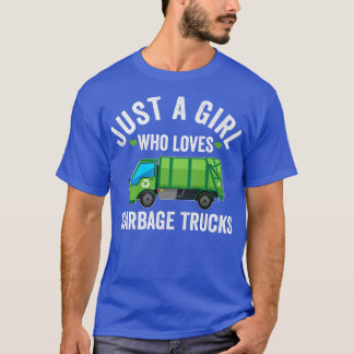 Just a Girl Who Loves Garbage Trucks Vintage Truck T-Shirt