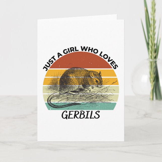Just a girl who loves gerbils card (Front)