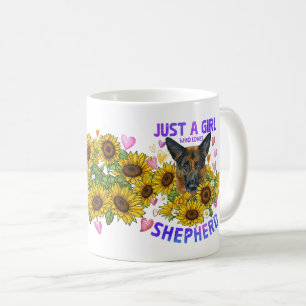 Just A Girl Who Loves German Shepherd Floral Coffee Mug