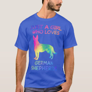 Just A Girl Who Loves German Shepherds Funny Dog L T-Shirt