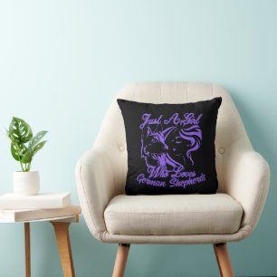 Just a Girl Who Loves German Shepherds Throw Pillow
