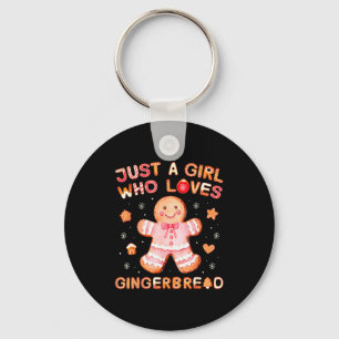 Just A Girl Who Loves Gingerbread Man Funny Christ Keychain