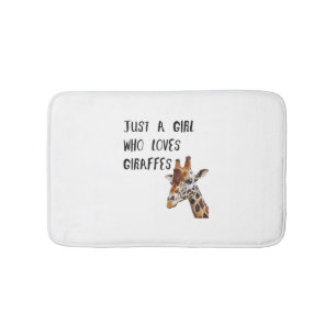 Just A Girl Who Loves Giraffes Cute Animal Giraffe Bath Mat