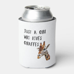 Just A Girl Who Loves Giraffes Cute Animal Giraffe Can Cooler