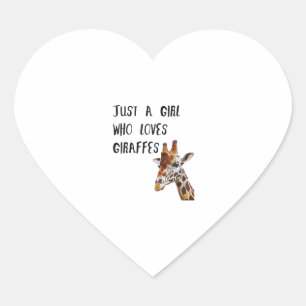 Just A Girl Who Loves Giraffes Cute Animal Giraffe Heart Sticker