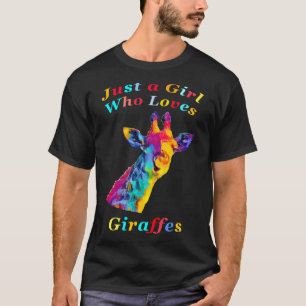 Just a Girl Who Loves Giraffes in Rainbow Colours  T-Shirt