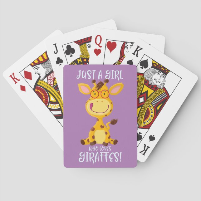 Just A Girl Who Loves Giraffes! Playing Cards (Back)